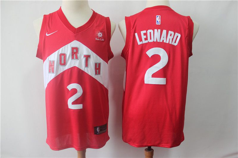 Men Toronto Raptors #2 Leonard Red City Edition Game Nike NBA Jerseys